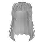 kawaii white anime long pigtails hair