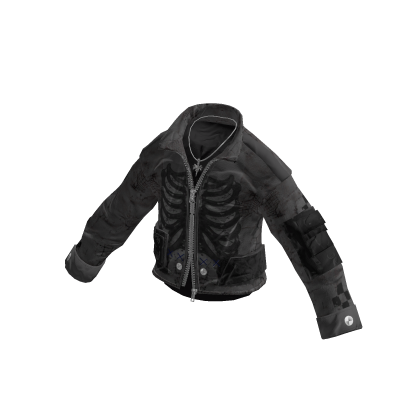 Skeleton Graphic Zip Jacket (Grey)