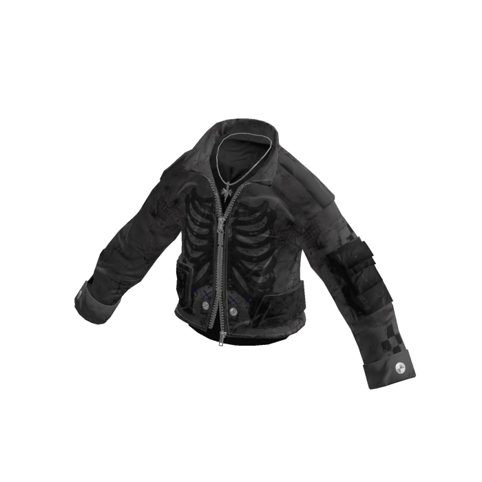Skeleton Graphic Zip Jacket (Grey)