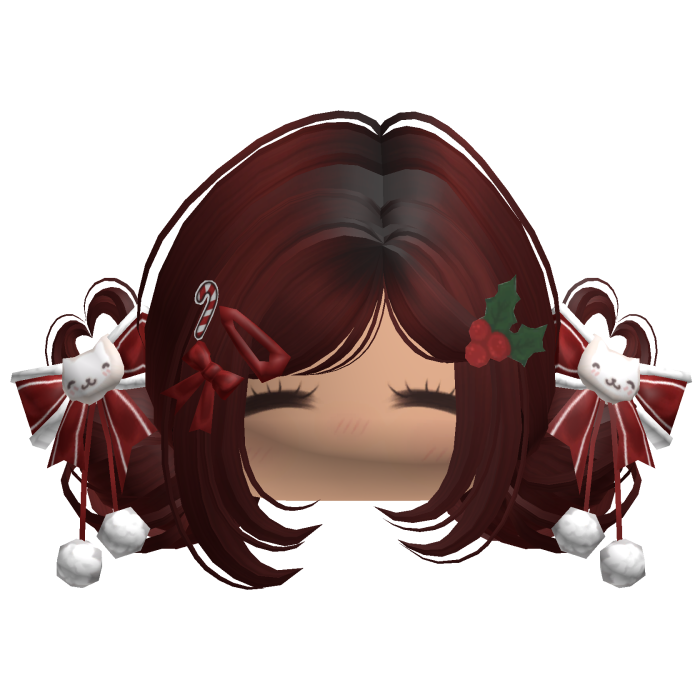 ♡ Christmas Buns w/ Bows (Red)