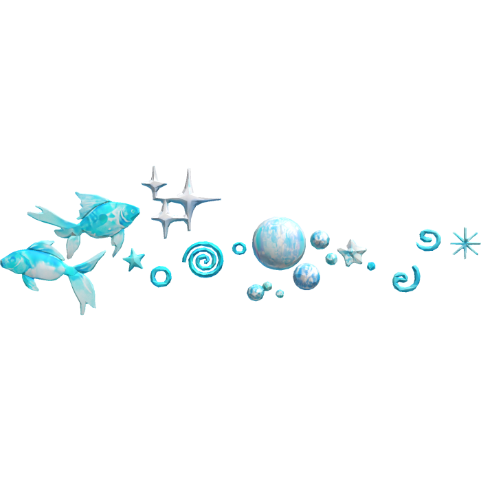 Frutiger Aero Tropic Fish Bubbles Face Aura Blush