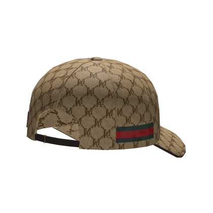 Backward Beige MA Monogram Designer Cap