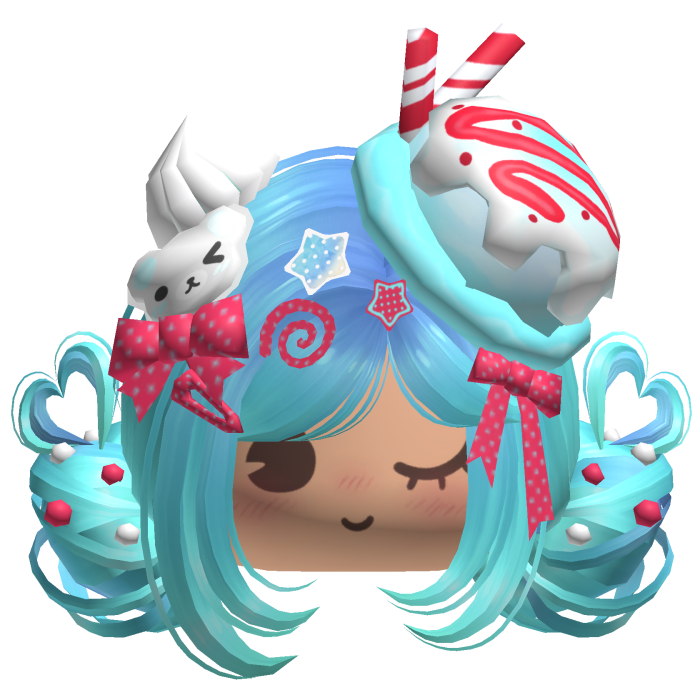 ♡ Ice Cream Girly Buns (Blue Soda)