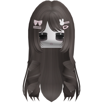 cute long curly w accesory and face (grey brown)