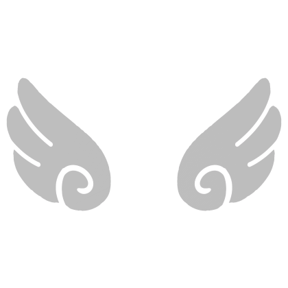 ♡ Cute Glowing Swirly Angel Wings in Grey