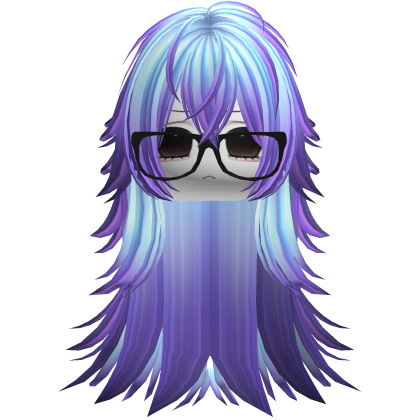 Vkei Moe Pastel Purple Messy Long Hair /w Glasses