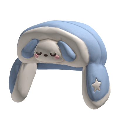 Cute Blue Fluffy Sleepy Dog Ushanka