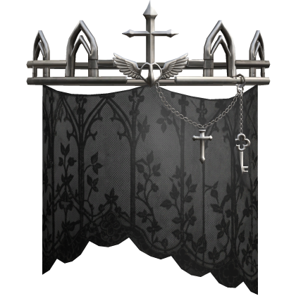 Black Silver Goth Veil Crown