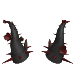 Red Spiked Rose Horns