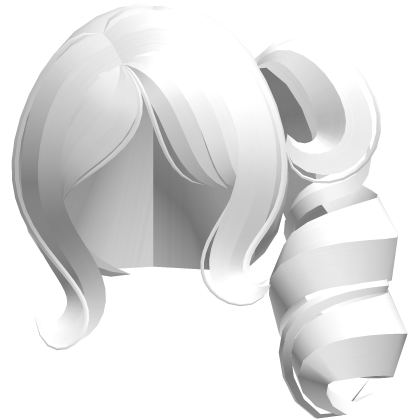 moe cutecore curly big side ponytail white