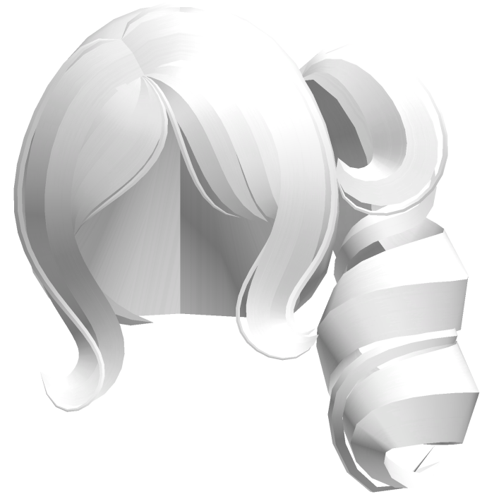 moe cutecore curly big side ponytail white