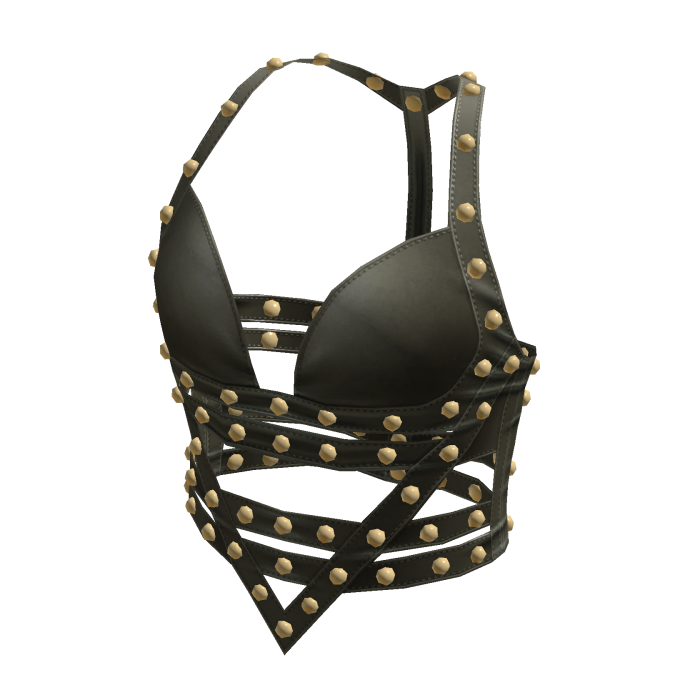 aprelle Y2k leather studded top snake