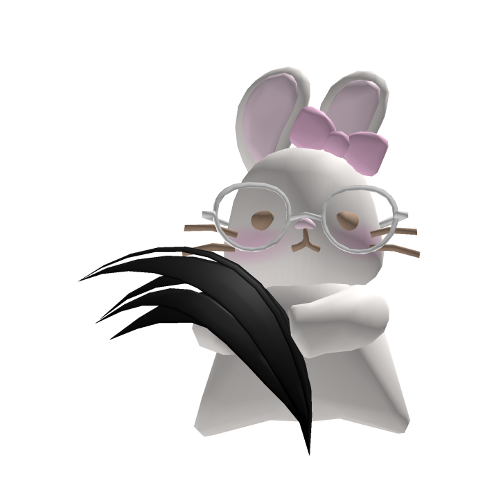 Cute Bunny on Head with Black Hair