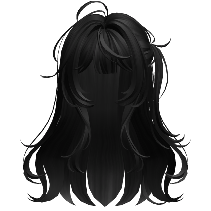 Black Anime Side Pony Half-Up Hair