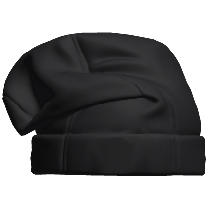 Slouchy Beanie Black Folded Cuff Streetwear Y2K