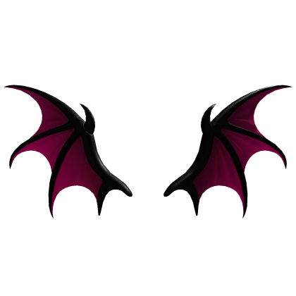 Hot Pink Black Demon Wings