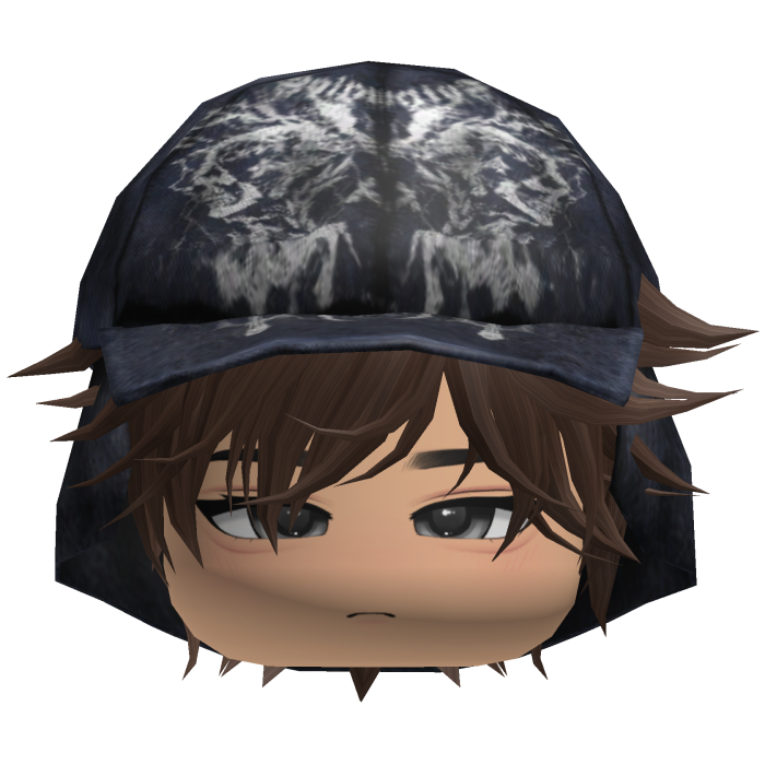 Emo Anime Spikey Boy Hair w/ Blue Hat (Brown)