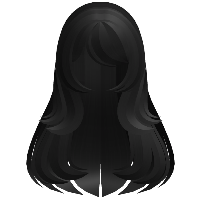 ♡ kawaii black long flowy hair