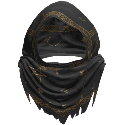 Black Sorcerer Distressed Rune Hood