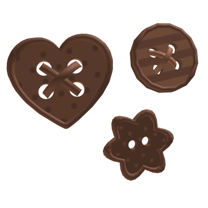 cute fall brown stripe polkadot button hair clip Roblox item