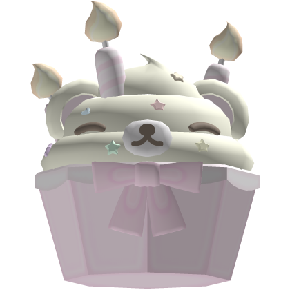 𖹭 adorable cream bear star sprinkle cupcake  