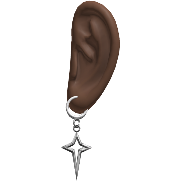 Y2K Silver Cross Earrings Ears