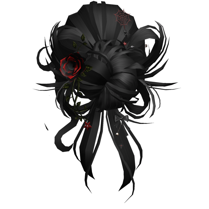 Gothic Messy Rose Thorn Bun (Black)