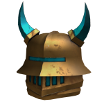 Blue Gold Knight Helmet