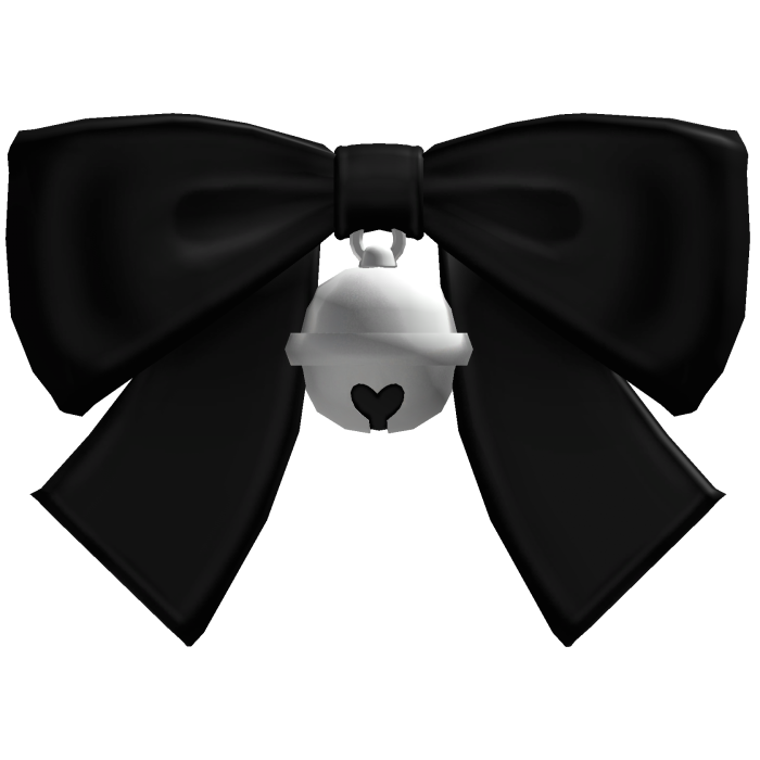 ♡ ꒱ sweet adorable dainty black bow with bell