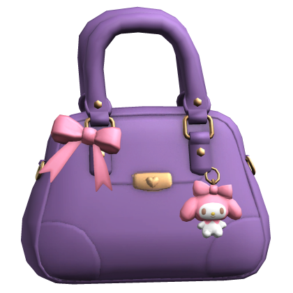 Cute Bow Purse w Kawaii Plushie Dusty Purple