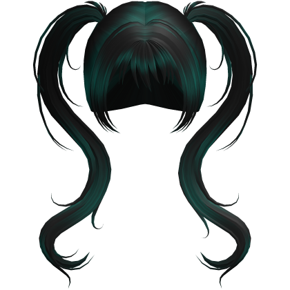 long teal skunk wispy vkei pigtails Roblox item