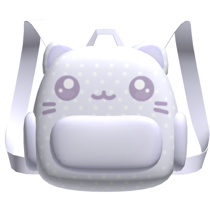 Kawaii kitty backpack purple polka dot