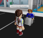 The poops in the toilet