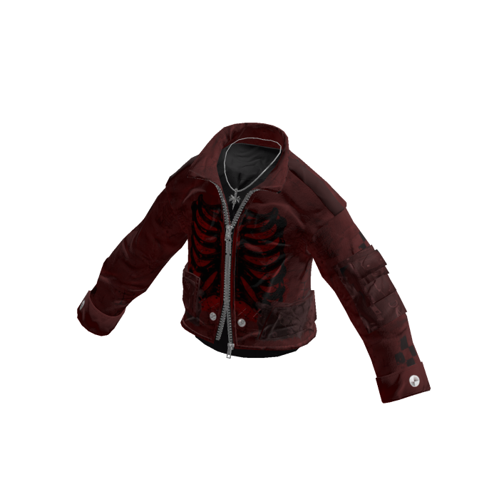 Skeleton Graphic Zip Jacket (Red)