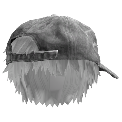 Messy Anime Boy Hair w/ Y2K Distressed Hat (White)