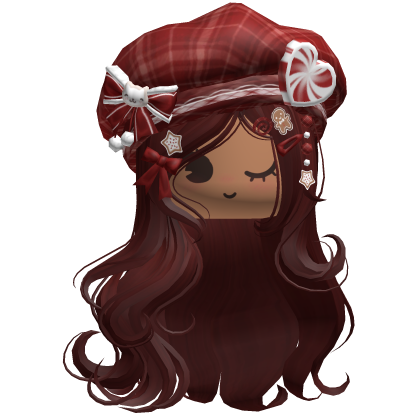 ♡ Christmas Swirls w/ Beret (Red)