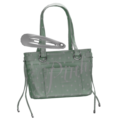  PINK Polkadot Oversized Clip Tote Bag In Mint  Roblox item