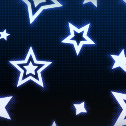 Blue Neon Glowing Stars
