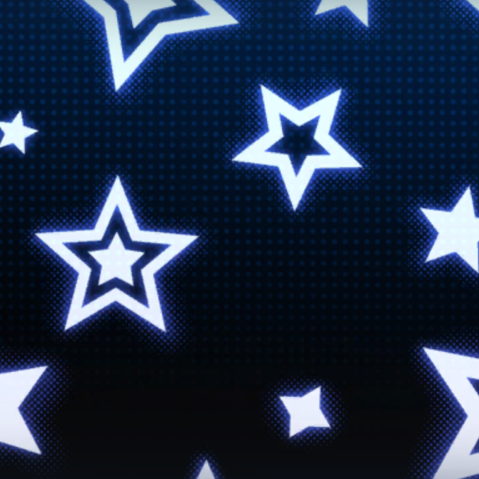 Blue Neon Glowing Stars