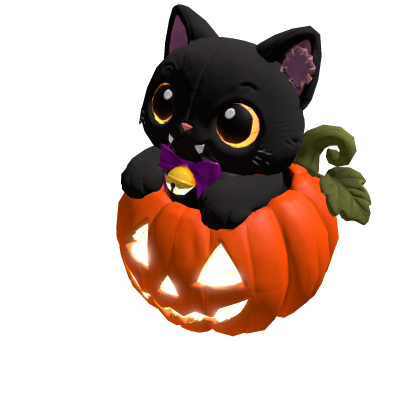 Cute Glowing Black Cat Pumpkin Halloween Plush Pet
