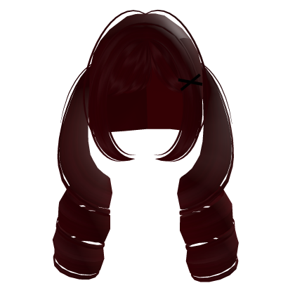 ♡꒰Cute red pigtails with clips Roblox item