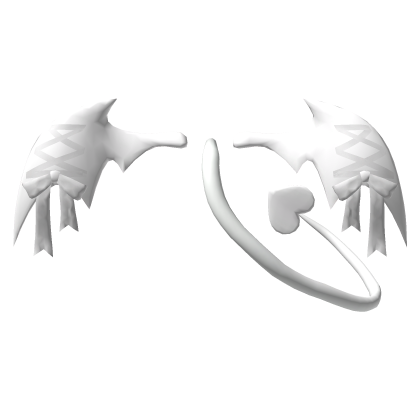 Bat Devil Imp Lace Tail - Angel White