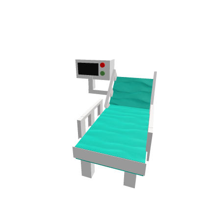 hospital bed with heart rate monitor