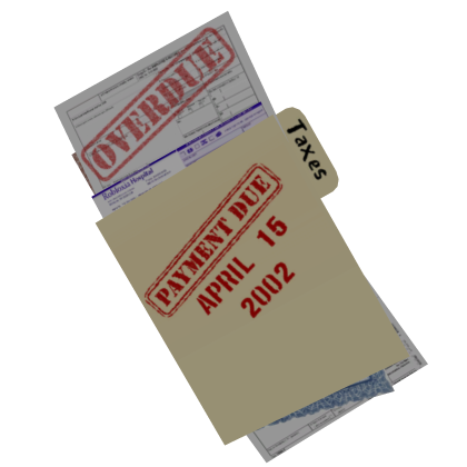 Folder of Comically Late Taxes
