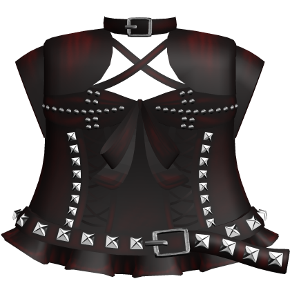 red cutesy gothic dress with studded belt ★