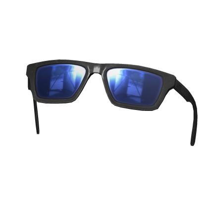 Blue Y2K Raised Tinted Rectangle Shades Glasses
