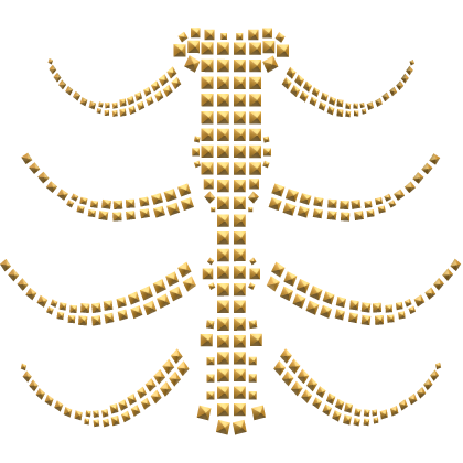 ୨୧ studded ribs hair clip in gold Roblox item