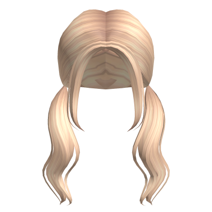 Aesthetic wavy low piggytails in blonde