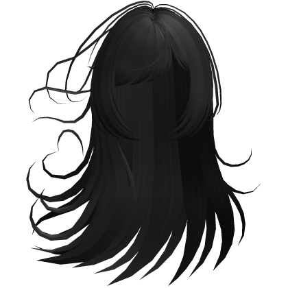 Black Long Layered Wispy Windy Hair Roblox item
