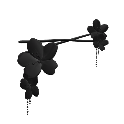Black Sakura Flower Hair Accessory (for hair bun) Roblox item